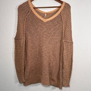 Free People Open Tan Knit Sweater Women's XS